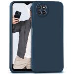 Back Cover for Itel S23 | Ultra Slim Soft Rubberised Case | Inner Velvet Fabric Lining | Matte Silicone Flexible Mobile Case | Camera Protection - Blue