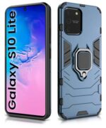 Shock Proof Back Case Mobile Cover for Samsung Galaxy S10 Lite | Back Cover Case (Tough Armor | Hybrid PC + TPU | Ring Holder & inBuilt Kickstand | Blue) - Image 5