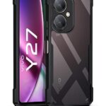Shock Proof Clear Protective Back Case for Vivo Y27 4G - AirEDGE Technology | 360 Degree Camera Protection | Transparent Hybrid Back Case Mobile Cover - Black