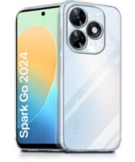 Crystal Clear Transparent Back Case Cover for Tecno Spark Go 2024 | Tecno Spark 20 | Full Device & Camera Protection Shockproof TPU | Flexible Silicone Back Cover Case Transparent