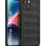 Ultimate Silicon Back Cover Case for Apple iPhone 14 Plus | Military Grade Drop Protection Shockproof Bumper | Anti-Slip Grip | Scratch Proof Micro-Fibre Cloth Inside (Pitch Black)