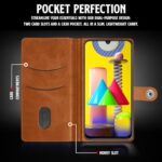 Shock Proof Flip Cover Back Case for Samsung Galaxy M31 | Magnetic Wallet Leather Case with Stand - Image 7