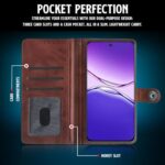 Shock Proof Flip Cover Back Case for Oppo F29 5G | Magnetic Wallet Leather Case with Stand - Image 5