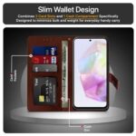 Shock Proof Flip Cover Back Case for Samsung Galaxy A35 5G | Magnetic Wallet Leather Case with Stand - Image 7