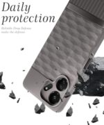 kelpuj Back Cover for Mi Redmi 13C 5G | Redmi 13C 4G | Poco M6 5G | Poco C65 | Hexa Cube Design | Inner Velvet Fabric Soft Case | Matte Silicone Flexible Mobile Case | Camera Protection - Grey - Image 5