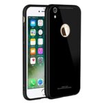 Luxury Mirror Bumper Back Tempered Glass Case All Angle Protection Full Mirror View Back Lightweight Matte Soft Back Case Cover for Apple iPhone XR - Black