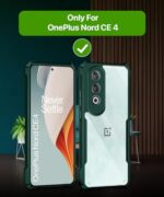 kelpuj TPU Shock Proof Clear Protective Back Case for 1+ Oneplus Nord Ce 4 5G-Airedge Technology|360 Degree Camera Protection|Transparent Hybrid Back Case Mobile Cover-Green - Image 3