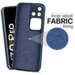 Back Cover for Vivo V30 Pro | Ultra Slim Soft Rubberised Case | Inner Velvet Fabric Lining | Matte Silicone Flexible Mobile Case | Camera Protection - Blue - Image 5