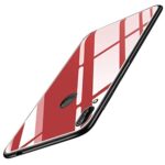 Luxury Mirror Bumper Back Tempered Glass Case [ Anti Slip ] Super Slim [Flexible] All Angle Protection Full Mirror View Back Lightweight Matte Soft Back Case Cover for Xiaomi Redmi 7 - Red