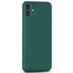Slim Ultra Soft Rubberised Back Cover for Samsung Galaxy M04 | F04 | A04e | Inner Velvet Fabric Lining | Matte Silicone Flexible Camera Protection Back Case - Green - Image 4