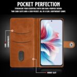 Shock Proof Flip Cover Back Case for Oppo F25 Pro 5G | Magnetic Wallet Leather Case with Stand - Image 7