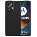 Back Cover for Motorola Moto Edge 50 5G Fusion | Moto G96 5G Fusion | Ultra Slim Soft Case | Inner Velvet Fabric Lining | Matte Silicone Flexible Mobile Case | Camera Protection - Black