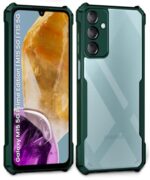 Shockproof Clear Protective Back Case for Samsung Galaxy M15 5G Prime Edition | M15 5G | F15 5G - AirEDGE | 360 Degree Camera Protection | Transparent Hybrid Back Case Mobile Cover - Green - Image 5