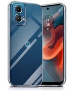kelpuj Crystal Clear Transparent Back Case Cover for Motorola Moto G34 5G | Moto G45 5G | Full Device & Camera Protection Shockproof TPU Silicone Back Cover Case Transparent - Image 5