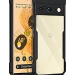 Shock Proof Clear Protective Back Case for Google Pixel 8 - AirEDGE Technology | 360 Degree Camera Protection | Transparent Hybrid Back Case Mobile Cover - Black