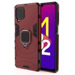 Shock Proof Back Case Mobile Cover for Samsung Galaxy F22 4G | M32 4G | M32 Prime | A22 4G | Back Cover Case (Tough Armor | Hybrid PC + TPU | Ring Holder & in-Built Kickstand | Red)