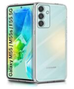 Crystal Clear Transparent Back Case Cover for Samsung Galaxy M55 5G | M55s 5G | F55 5G | Full Device & Camera Protection Shockproof TPU | Flexible Silicone Back Cover Case Transparent