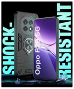 kelpuj Shock Proof Back Case Mobile Cover for Oppo F29 5G | Back Cover Case (Hybrid PC + TPU | Ring Holder & in-Built Kickstand | Black) - Image 5