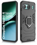 Shock Proof Back Case Mobile Cover for 1+ OnePlus Nord 4 5G | Back Cover Case (Tough Armor | Hybrid PC + TPU | Ring Holder & in-Built Kickstand | Black) - Image 5
