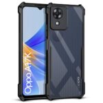 Shock Proof Clear Back Case Mobile Cover for Oppo A17K (Hard | Hybrid PC + TPU | Full Armour Device & Camera Protection | Black)