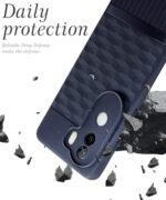 Back Cover for iQOO Z9s 5G | Vivo V40e 5G with Hexa Cube Design | Ultra Slim Soft Rubberised Case | Inner Velvet Fabric | Matte Silicone Flexible Mobile Case | Camera Protection - Blue - Image 6