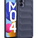 Ultimate Silicon Back Cover Case for Samsung Galaxy M04 4G | Military Grade Drop Protection Shockproof Bumper | Anti-Slip Grip | Scratch Proof Micro-Fibre Cloth Inside (Deep Blue)