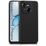 Back Cover for Tecno Spark Go 1 | Tecno Pop 9 4G | Ultra Slim Soft Rubberised Case | Inner Velvet Fabric Lining | Matte Silicone Flexible Mobile Case | Camera Protection - Black