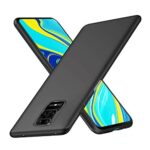 Protective Sleek Back Case Cover for Xiaomi Mi Redmi Note 9 Pro (Flexible | Silicone | Shock Proof, Anti Slip, Soft Rubberised | Pitch Black)