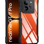 kelpuj Shock Proof Clear Protective Back Case for Realme GT 7 Pro 5G - AirEDGE Technology | 360 Degree Camera Protection | Transparent Hybrid Back Case Mobile Cover - Black