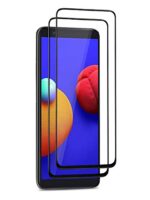 6D Tempered Glass Screen Protector Compatible for Samsung Galaxy M01 Core with Full Glue Edge to Edge Coverage and Protection with Easy Installation Kit  Black [ Pack of 2 ]