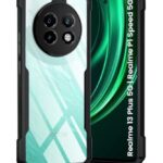 Shockproof Clear Protective Case for Realme P1 Speed 5G | Realme 13 Plus 5G - AirEDGE Technology | 360 Degree Camera Protection | Transparent Hybrid Back Case Mobile Cover - Earthy Black