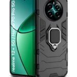 Shock Proof Back Case Mobile Cover for Realme Narzo 70 | Narzo 70 Pro | Realme 12 Plus | P1 5G | Back Cover Case (Tough Armor | Hybrid PC + TPU | Ring Holder & in-Built Kickstand | Black)
