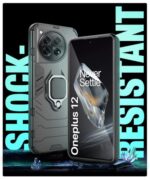Shock Proof Back Case Mobile Cover for 1+ OnePlus 12 5G | Back Cover Case (Tough Armor | Hybrid PC + TPU | Ring Holder & in-Built Kickstand | Black) - Image 7