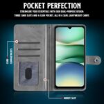 Shock Proof Flip Cover Back Case for Redmi A5 | Magnetic Wallet Leather Case with Stand - Image 5