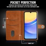 Shock Proof Flip Cover Back Case for Samsung Galaxy A15 5G | Magnetic Wallet Leather Case with Stand - Image 7