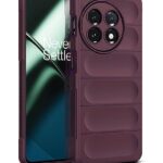 Ultimate Silicon Back Cover Case for 1+ OnePlus 11 5G | Military Grade Drop Protection Shockproof Bumper | Anti-Slip Grip | Scratch Proof Micro-Fibre Cloth Inside (Crimson Red)