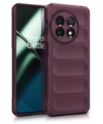 Ultimate Silicon Back Cover Case for 1+ OnePlus 11 5G | Military Grade Drop Protection Shockproof Bumper | Anti-Slip Grip | Scratch Proof Micro-Fibre Cloth Inside (Crimson Red)