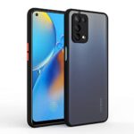 Polycarbonate Translucent Hybrid Back Case Cover for Oppo A74 5G Smoked Matte Back | 360 Degree Protection | Protective Hard Case (Black Bumper)