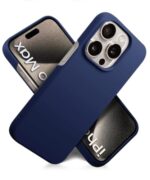 Slim Frameless Back Cover for iPhone 15 Pro Max | Ultra Thin Lightweight Design & Camera Protection | Soft Matte Silicone Flexible Mobile Case (Blue) - Image 5