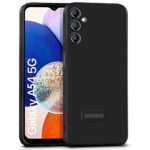 Slim Ultra Soft Rubberised Back Cover for Samsung Galaxy A54 5G | Inner Velvet Fabric Lining | Matte Silicone Flexible Camera Protection Back Case - Black