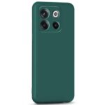 Back Cover for 1+ OnePlus 10T 5G | Ultra Slim Soft Rubberised Case | Inner Velvet Fabric Lining | Matte Silicone Flexible Mobile Case | Camera Protection - Green - Image 3