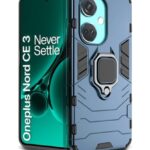 Shock Proof Back Case Mobile Cover for 1+ OnePlus Nord CE 3 5G | Back Cover Case (Tough Armor | Hybrid PC + TPU | Ring Holder & in-Built Kickstand | Blue)