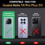 Back Cover for Redmi Note 14 Pro Plus 5G | Ultra Slim Soft Rubberised Case | Inner Velvet Fabric Lining | Matte Silicone Flexible Mobile Case | Camera Protection - Black - Image 3