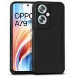 Back Cover for Oppo A79 5G | Ultra Slim Soft Rubberised Case | Inner Velvet Fabric Lining | Matte Silicone Flexible Mobile Case | Camera Protection - Black