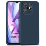 Back Cover for Itel A70 | Ultra Slim Soft Rubberised Case | Inner Velvet Fabric Lining | Matte Silicone Flexible Mobile Case | Camera Protection - Blue