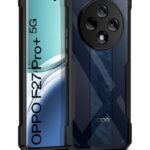 kelpuj Thermoplastic Polyurethane Shock Proof Clear Protective Back Case for Oppo F27 Pro Plus 5G-Airedge Technology|360 Degree Camera Protection|Transparent Hybrid Back Case Mobile Cover-Black