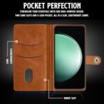 Shock Proof Flip Cover Back Case for Samsung Galaxy S23 Fe 5G | Magnetic Wallet Leather Case with Stand - Image 7