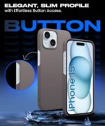 Slim Frameless Back Cover for iPhone 15 | Ultra Thin Lightweight Design & Camera Protection | Soft Matte Silicone Flexible Mobile Case (Grey) - Image 7