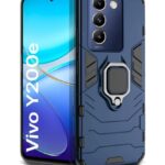 Shock Proof Back Case Mobile Cover for Vivo Y200e 5G | Vivo T3 5G | Back Cover Case (Tough Armor | Hybrid PC + TPU | Ring Holder & inBuilt Kickstand | Blue)