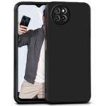 Back Cover for Itel S23 | Ultra Slim Soft Rubberised Case | Inner Velvet Fabric Lining | Matte Silicone Flexible Mobile Case | Camera Protection - Black